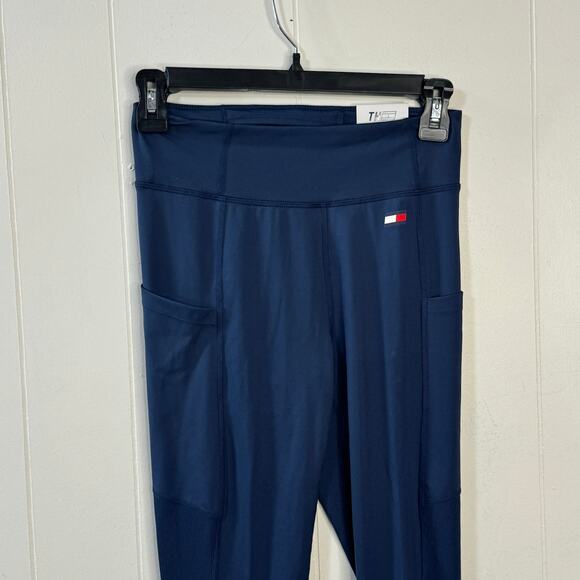 Tommy Hilfiger Womens Athletic‎ Leggings Size XS Blue Full Length High Rise New - Picture 2 of 13
